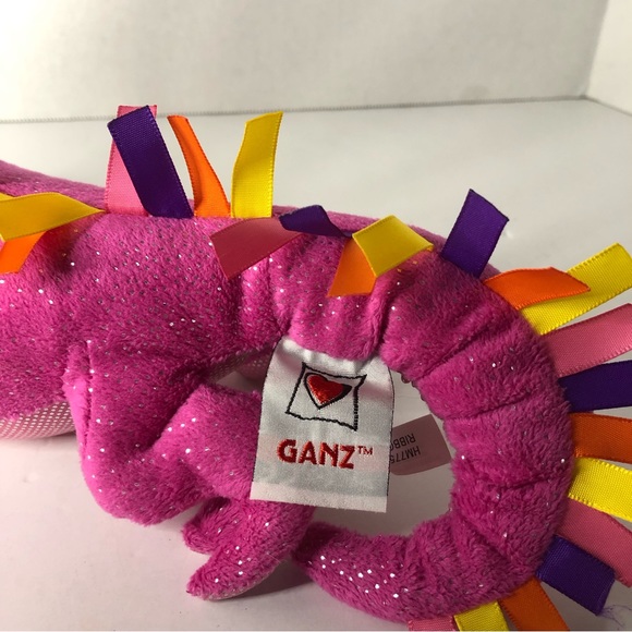 Ganz Webkinz Ribbon Pink Iguana No Code Pink Glitter Plush Stuffed Animal - Picture 4 of 6